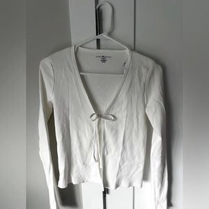 Brandy Melville white tie long sleeve NWT